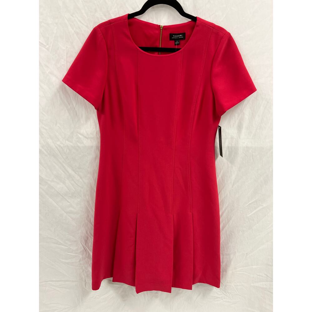 NWT Tahari ASL Fit and Flare Raspberry Dress size… - image 1